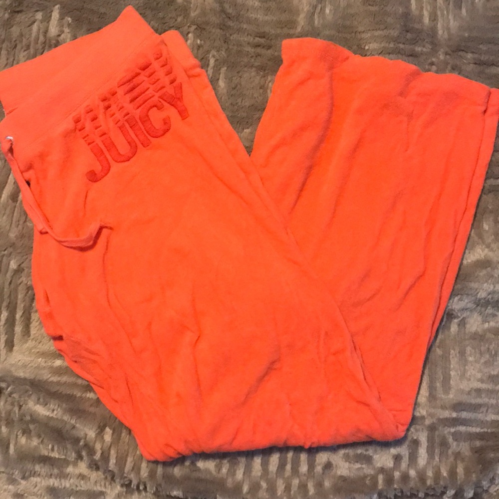 Juicy Couture Coral Velour Track Suit Pants